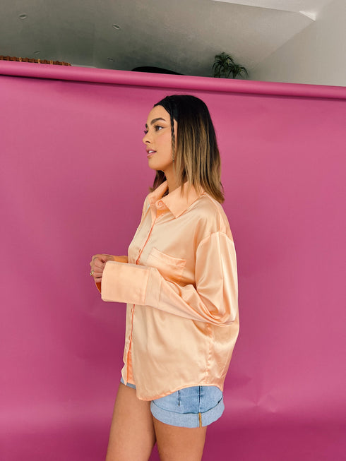 Satin Summer Top// Peach